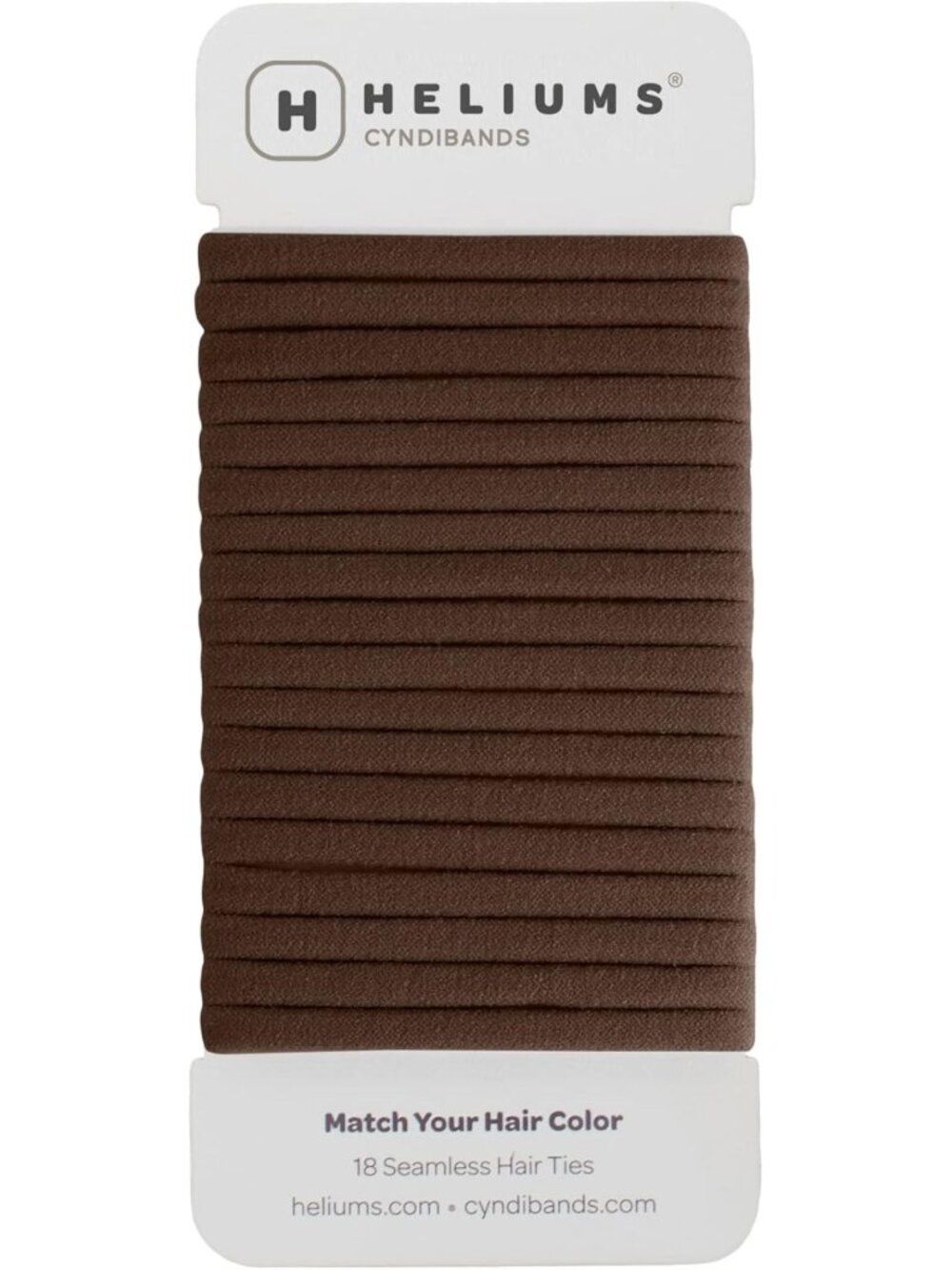 Seamless No Damage Hair Ties - Dark Brown, 6mm Nylon Ponytail Holders, 18 Pack